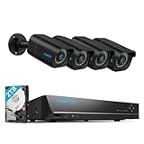 Reolink 4K PoE Kit Videosorveglianza Esterno, Rilevamento di Uomo/Veicolo, NVR 8CH 2TB + 4x Telecamere da Esterno, Visione Notturna Infrarossa, Espandibile a 16TB, Impermeabile IP67, RLK8-800B4 (Nero)