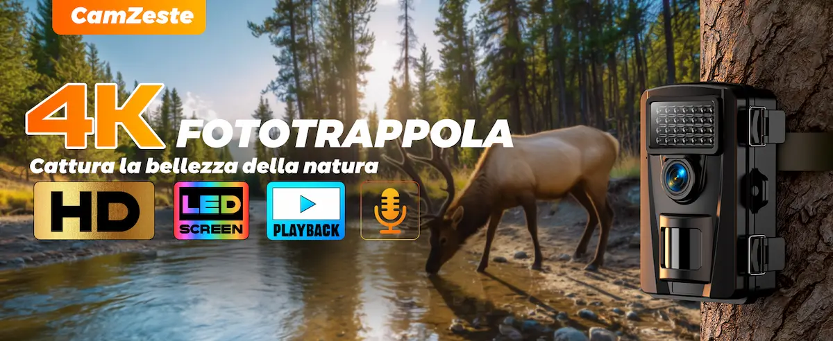 CamZeste PH700A pronta all'uso in natura monitoraggio fauna