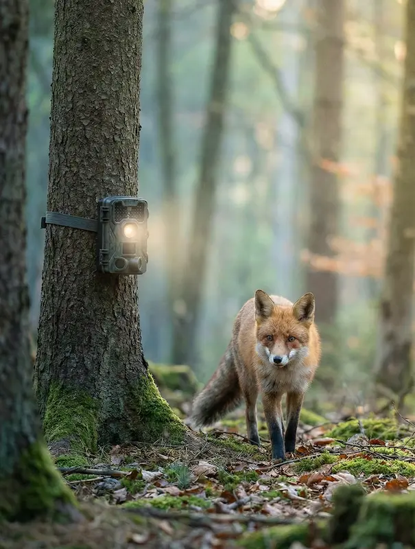 Fototrappola nella natura luminosa